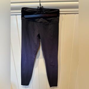 MPG Ladies Women’s Size Small Black & Purple Leggings Yoga Pants Wide Wa…